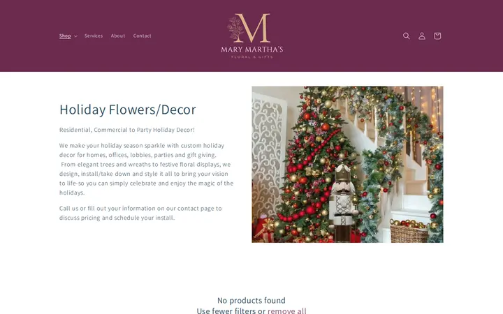 /collections/holiday — Mary Martha's Floral & Gifts