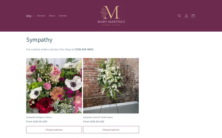 /collections/sympathy — Mary Martha's Floral & Gifts