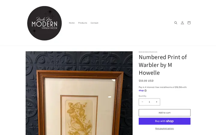/products/numbered-print-of-warbler-by-m-howelle — Make Me Modern Decor