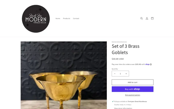 /products/set-of-3-boho-brass-goblets — Make Me Modern Decor