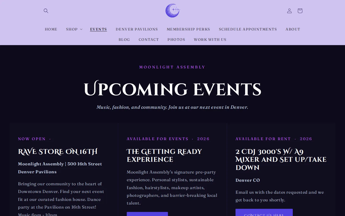 Captured website of Moonlight Assembly