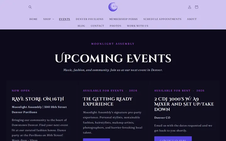 Website of Moonlight Assembly