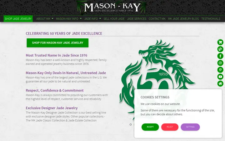 Website of Mason-Kay Jade - By Appointment Only