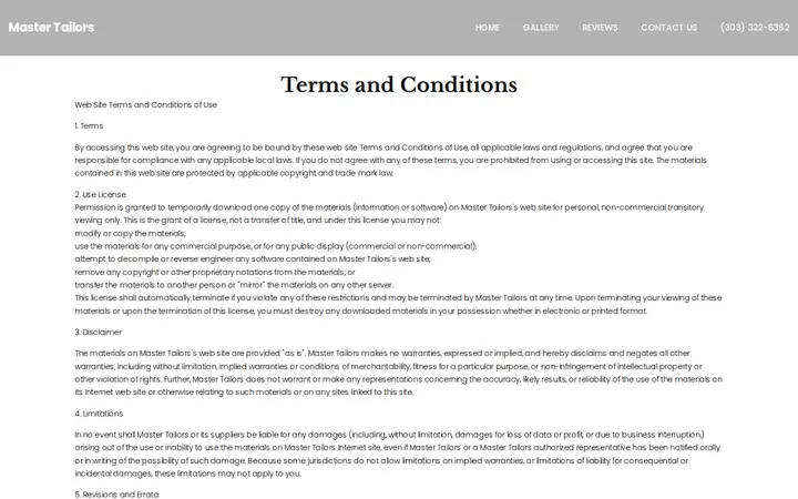 /privacy.htm — Master Tailors