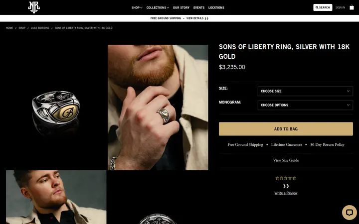 /shop/luxe/sons-of-liberty-ring-luxe-edition — NightRider Jewelry