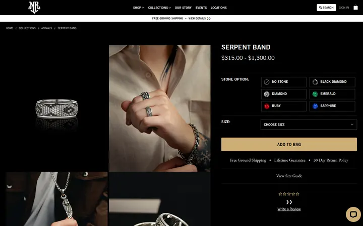 /shop/rings/serpent-band — NightRider Jewelry