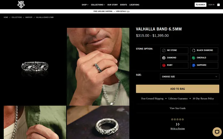 /shop/rings/valhalla-band-6-5mm — NightRider Jewelry