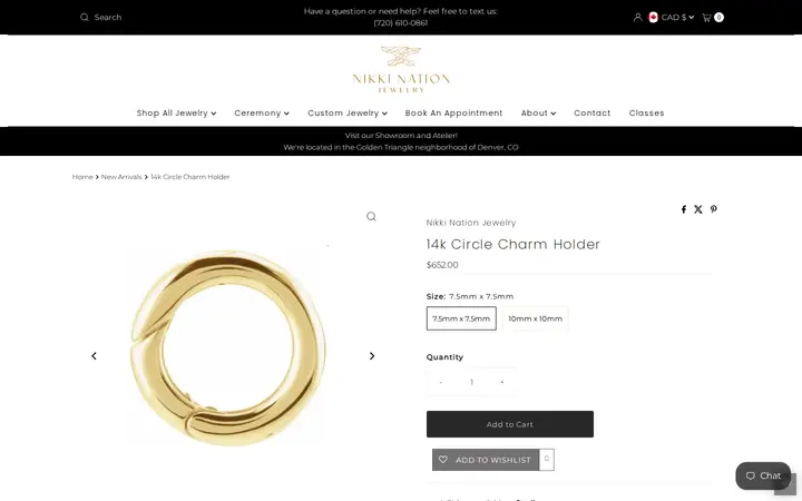 /collections/new-arrivals/products/14k-charm-holder — Nikki Nation Jewelry - Engagement / Wedding / Custom Jewelry