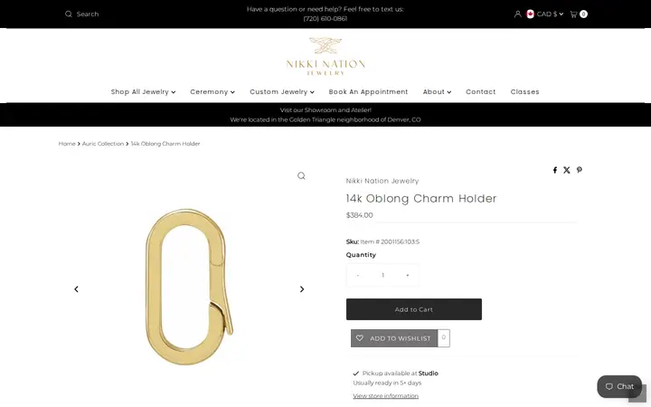 /collections/auric-collection/products/14k-charm-holder-copy — Nikki Nation Jewelry - Engagement / Wedding / Custom Jewelry