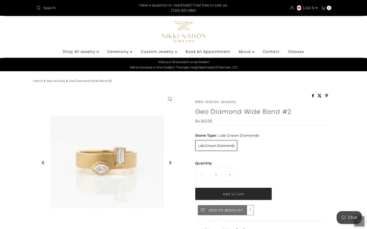 /collections/new-arrivals/products/geo-diamond-wide-band — Nikki Nation Jewelry - Engagement / Wedding / Custom Jewelry