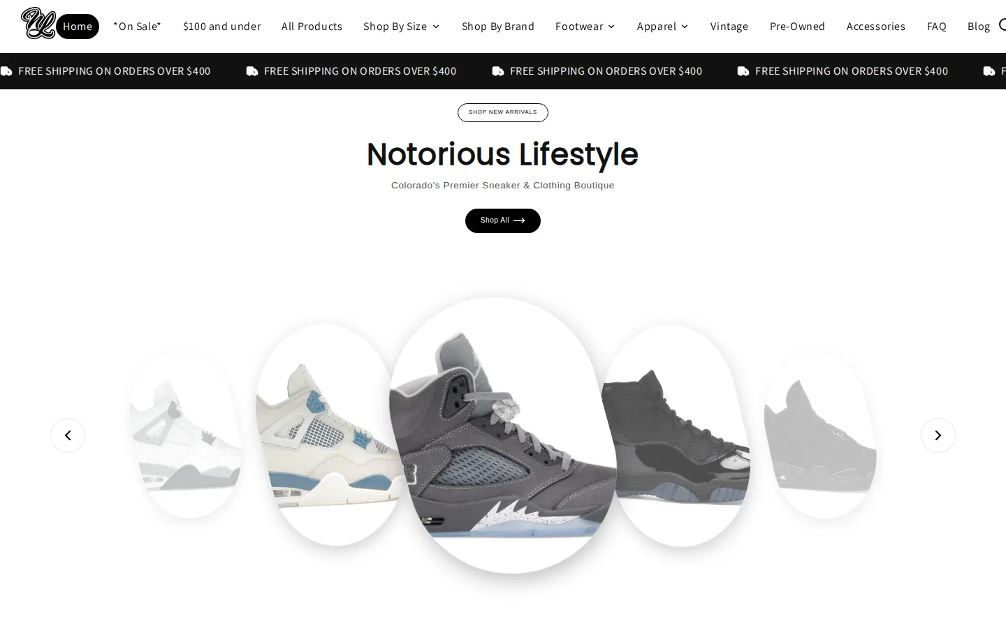 Captured website of Notorious Lifestyle