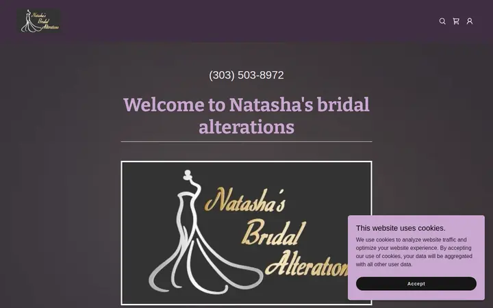 Website of Natasha's bridal alterations