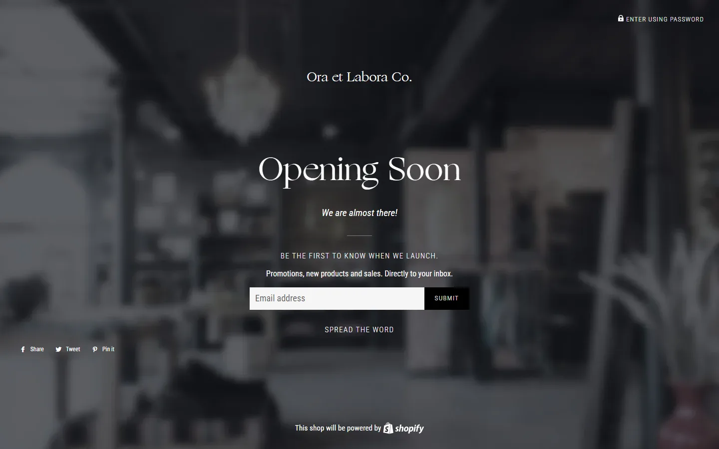 Captured website of OETLCO at Modern Nomad. RiNo Art District