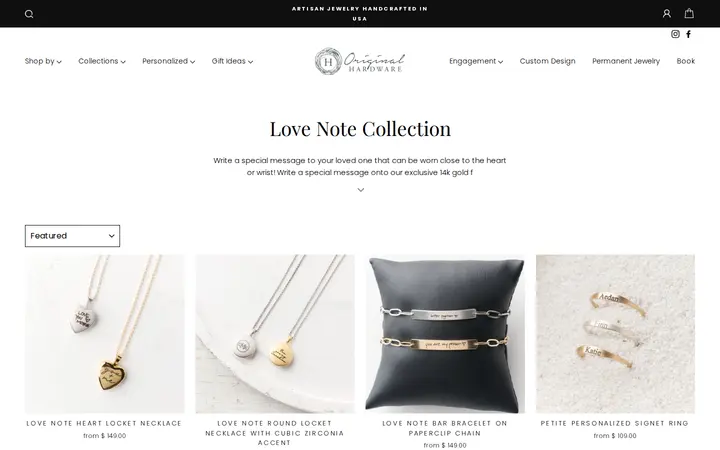 /collections/love-note-collection — Original Hardware Handcrafted Jewelry