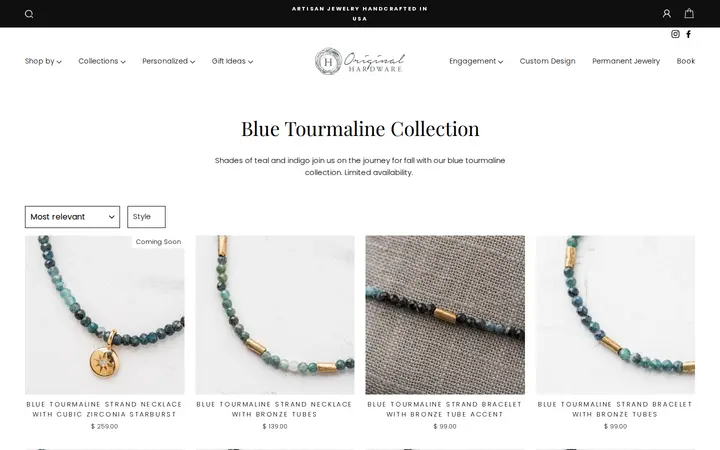 /collections/blue-tourmaline-collection — Original Hardware Handcrafted Jewelry