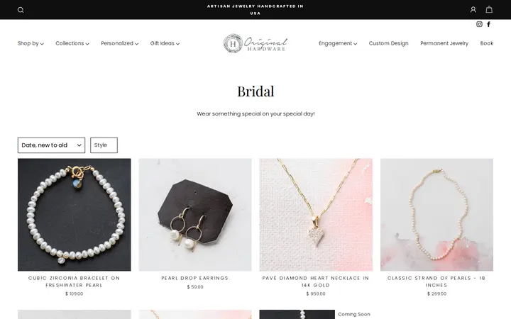 /collections/bridal — Original Hardware Handcrafted Jewelry