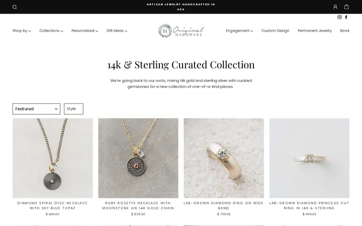 /collections/14k-sterling-curated-collection — Original Hardware Handcrafted Jewelry