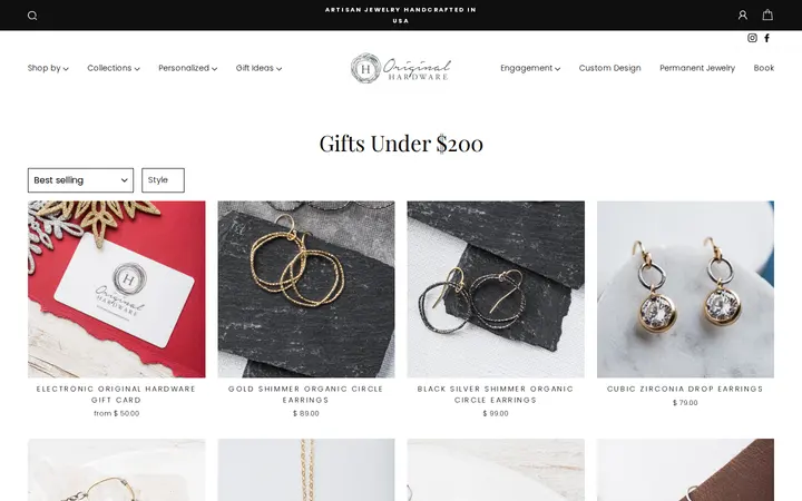 /collections/gifts-under-150 — Original Hardware Handcrafted Jewelry