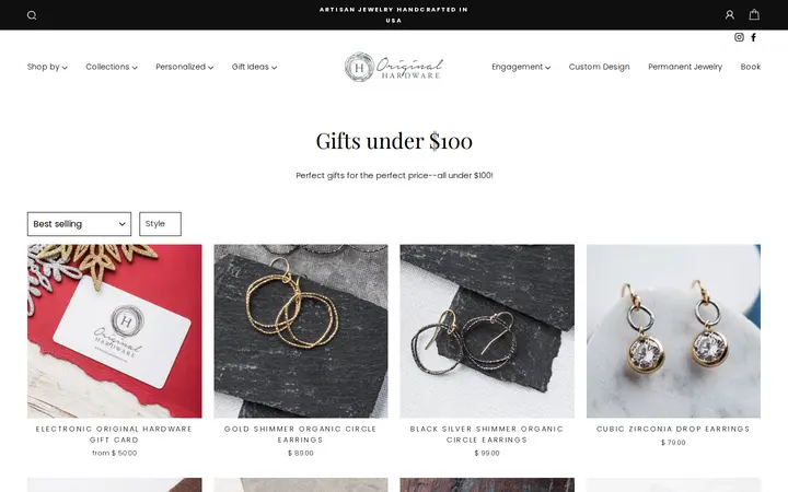 /collections/gifts-under-100 — Original Hardware Handcrafted Jewelry