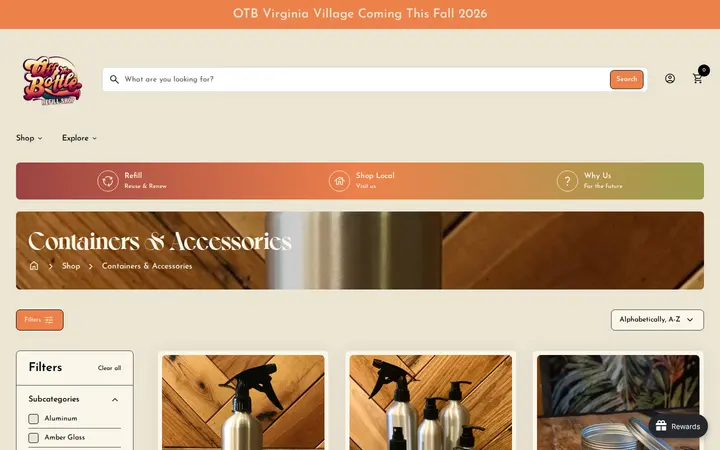 /collections/containers-accessories — Off the Bottle Refill Shop
