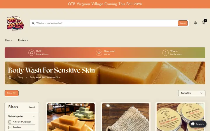 /collections/body-wash-for-sensitive-skin — Off the Bottle Refill Shop