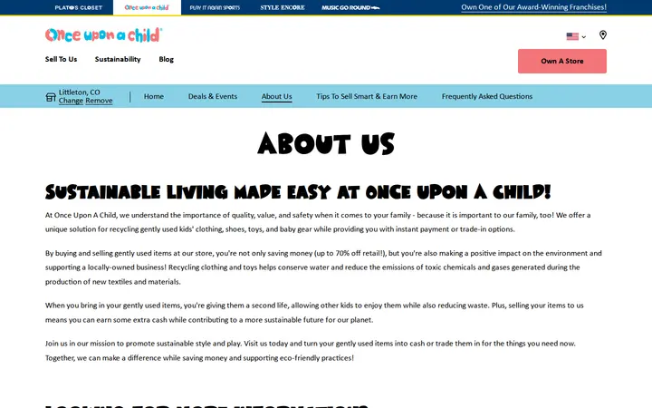 /locations/littleton-co/about — Once Upon A Child Littleton