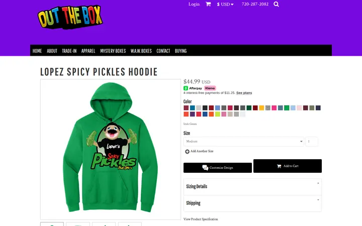 /shop/view_product/22769076/Lopez-Spicy-Pickles-Hoodie — Out The Box
