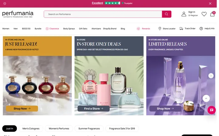 Website of Perfumania