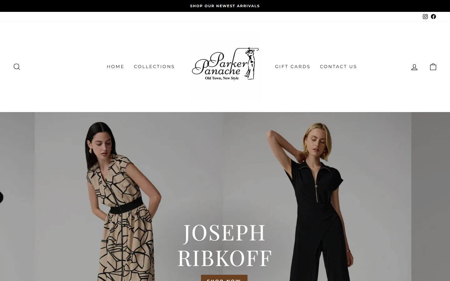 Captured website of Parker Panache