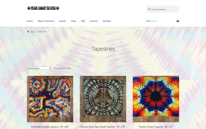 /index.php/product-category/tapestry — The Peace Place: Peace Addict Tie Dyes