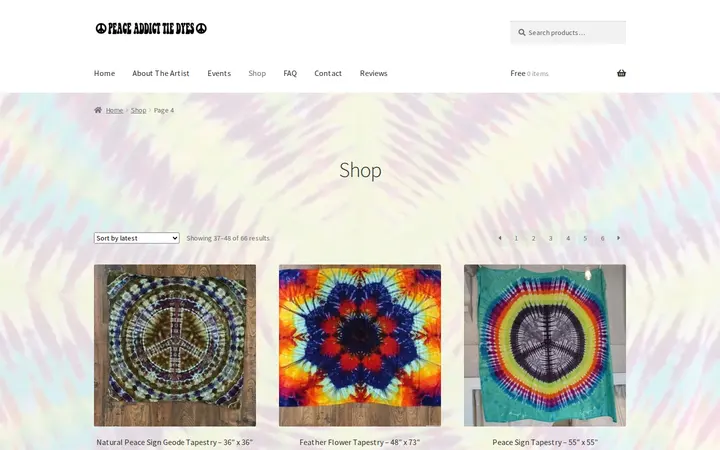 /index.php/shop/page/4 — The Peace Place: Peace Addict Tie Dyes