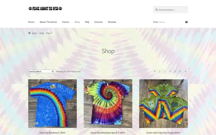 /index.php/shop/page/6 — The Peace Place: Peace Addict Tie Dyes