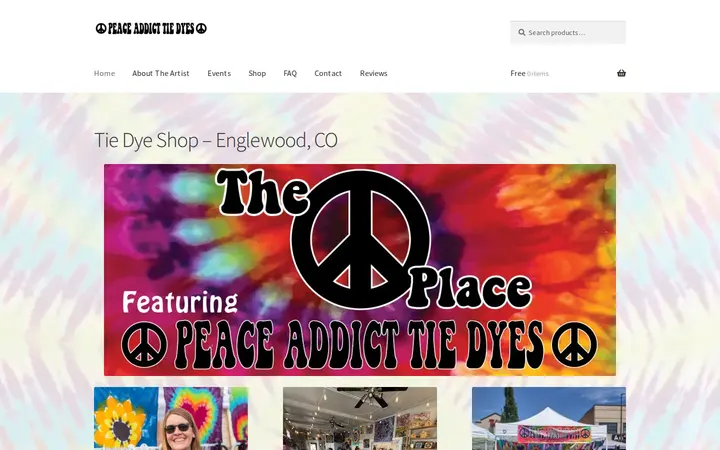 Website of The Peace Place: Peace Addict Tie Dyes