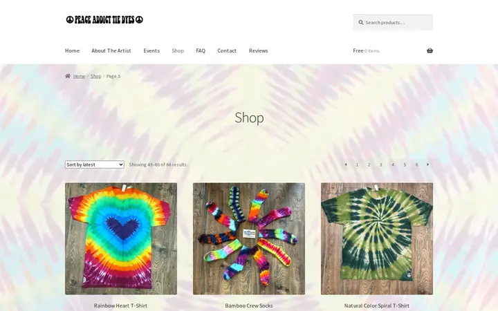 /index.php/shop/page/5 — The Peace Place: Peace Addict Tie Dyes