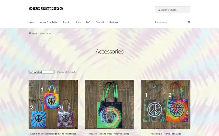 /index.php/product-category/accessories — The Peace Place: Peace Addict Tie Dyes