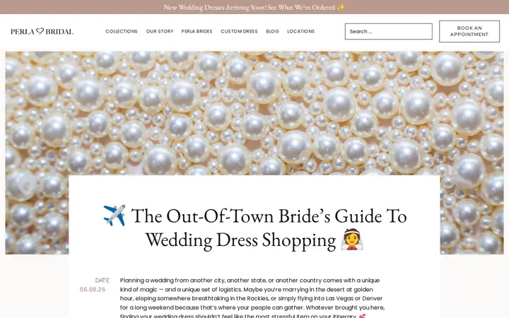 Website of Perla Bridal