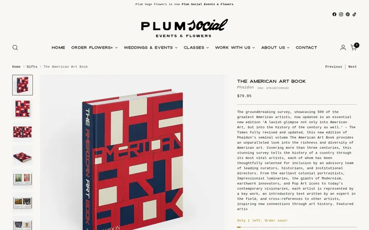 /collections/gifts-add-ons/products/the-american-art-book-1 — Plum Social Events & Flowers