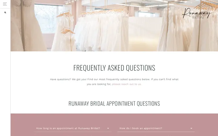 /faq — Runaway Bridal | Denver Bridal Studio