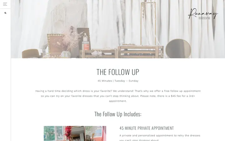 /services/the-follow-up — Runaway Bridal | Denver Bridal Studio