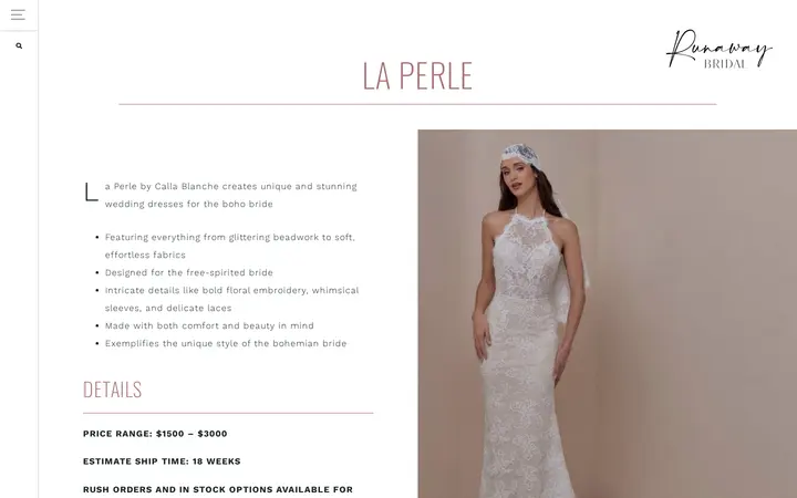/designers/la-perle — Runaway Bridal | Denver Bridal Studio