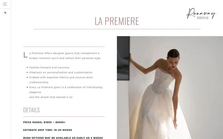 /designers/la-premiere — Runaway Bridal | Denver Bridal Studio
