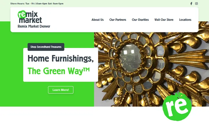 Website of Remix Market Denver