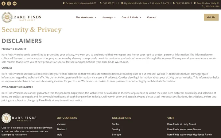 /security-privacy — Rare Finds Warehouse