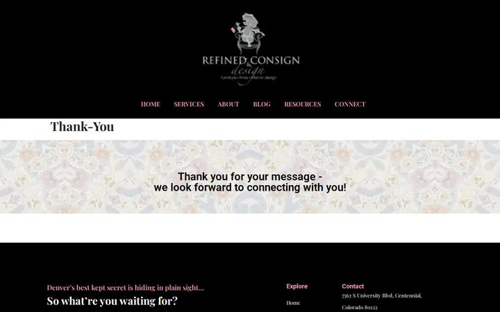 /thank-you — Refined Consign & Design