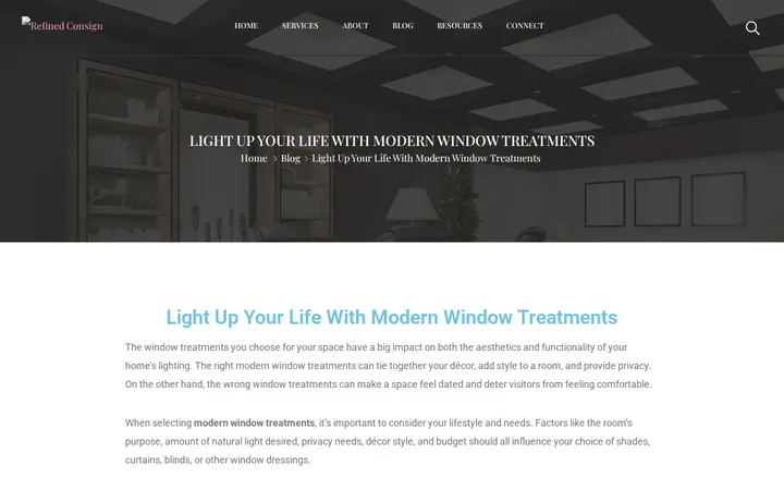 /light-up-your-life-with-modern-window-treatments — Refined Consign & Design