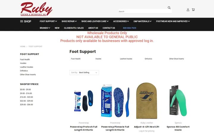 /shop-all/foot-support — Ruby Leather
