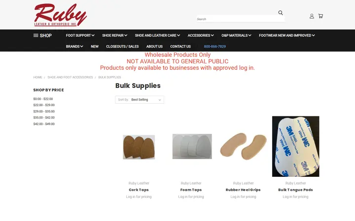/shoe-and-foot-accessories/bulk-supplies — Ruby Leather