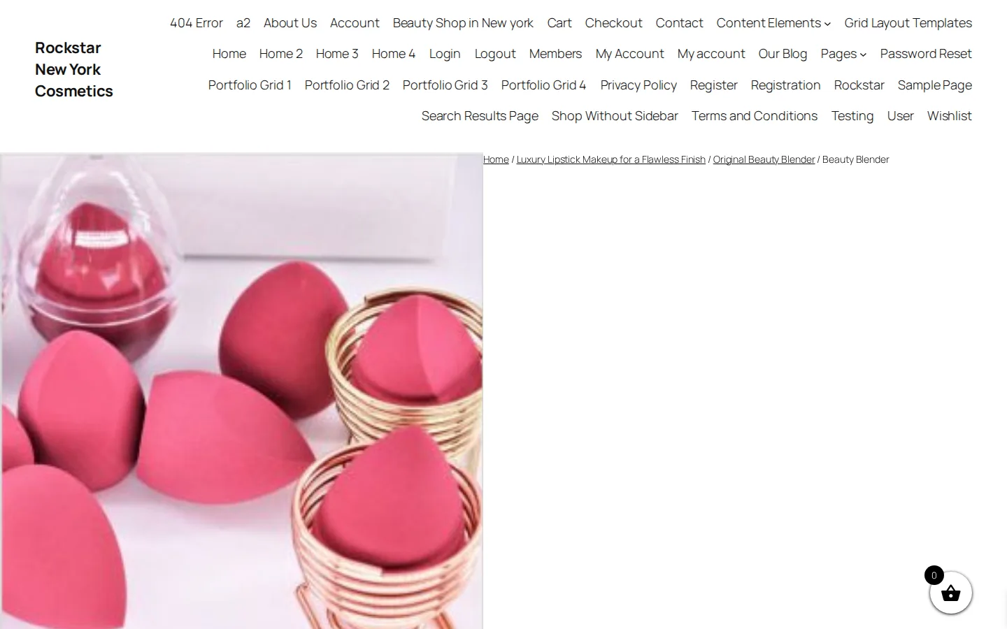 Captured website of Rockstar New York Cosmetics