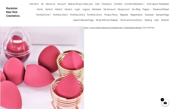 Website of Rockstar New York Cosmetics