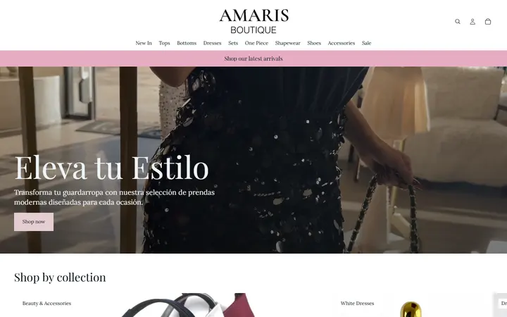 Website of Amaris Boutique